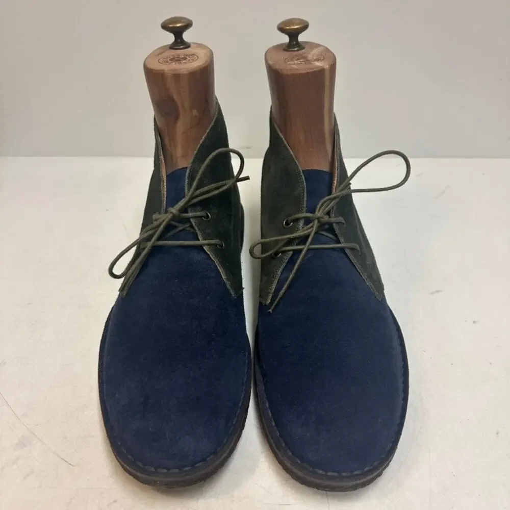 VGUC Ralph Lauren Purple Label Suede Chukka Boot Blue Green Made in Italy 10.5 D